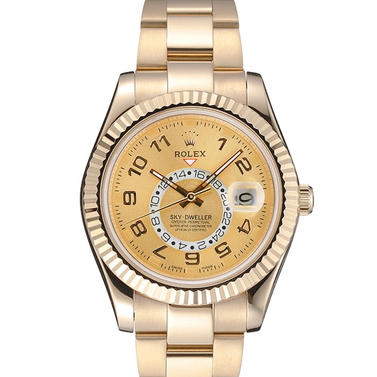 Aaa replica 80243 Edition Dweller Gold Oyster 2012 Special Rolex Sky Perpetual Yellow 0807